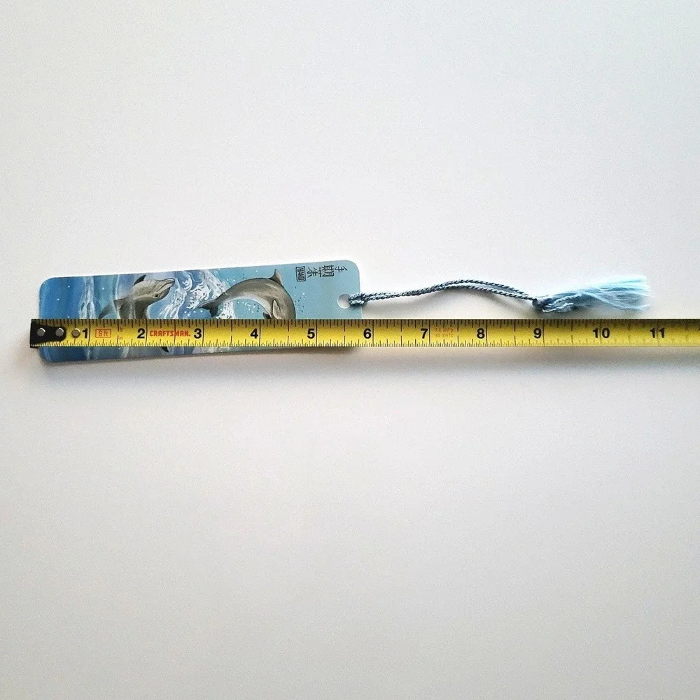 Vintage 90s Dolphins Bookmark, Judy Hand, Flipper Tassel, 1990 Sunshine Thoughts